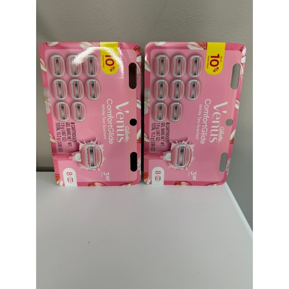 Gillette Venus ComfortGlide Refills Women 16ct Pink White Tea 3-Blade NWT
